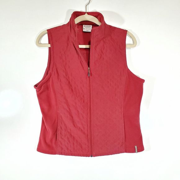 Columbia Jackets & Blazers - Columbia Quilted/Fleece Deep Red Vest Small